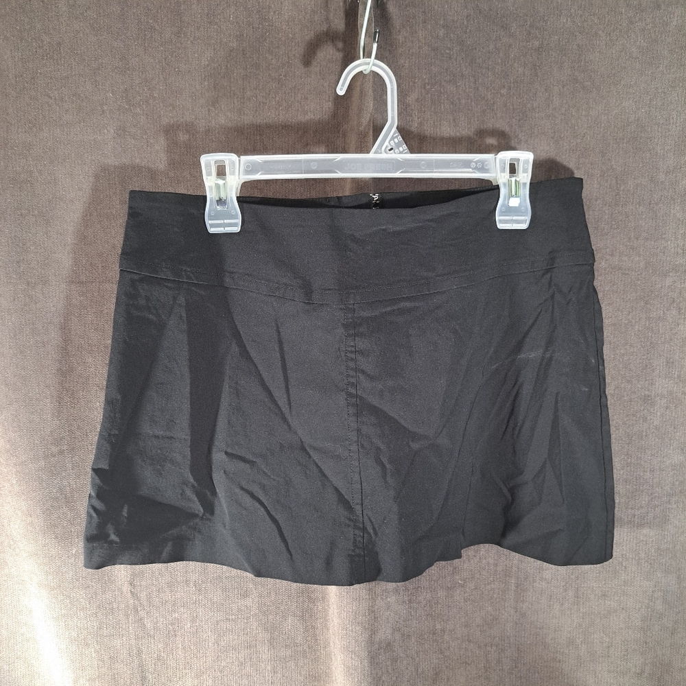 Le Chateau Black Rayon Nylon Spandex Stretch Mini Skirt VG M Made In Canada